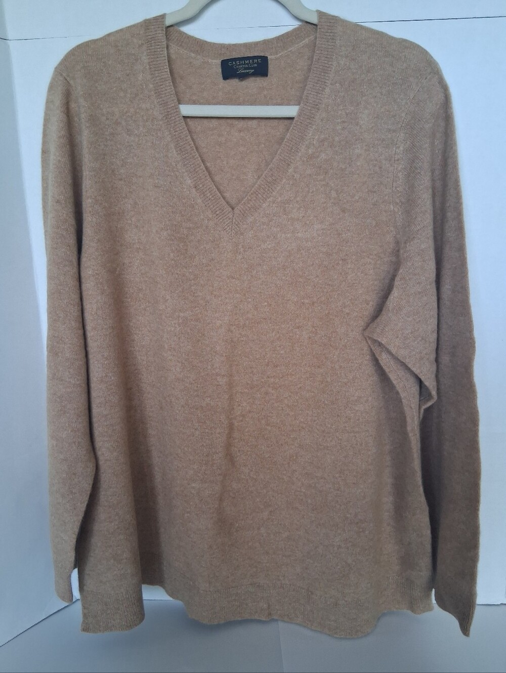 Cashmere V-Neck Men’s Sweater in Camel